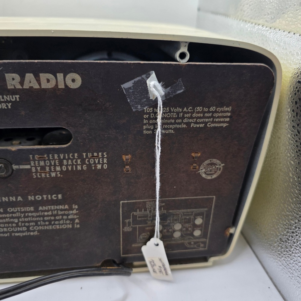 1948 Wards Airline 84BR-1518A Ivory Tube AM Radio Montgomery Ward WORKING - Picture 7 of 9